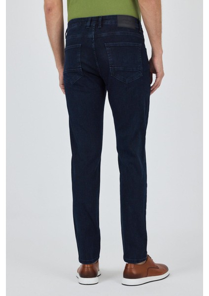 Koyu Lacivert Gabardin 5 Cep Düz Paça Casual Slim Fit Pamuklu Denim Pantolon 1023250151 indirimleri