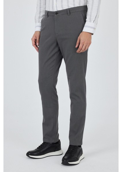 Füme Desenli Armürlü Yan Cep Düz Paça Comfort Fit Pamuklu Casual Chino Pantolon 1003250122 modelleri