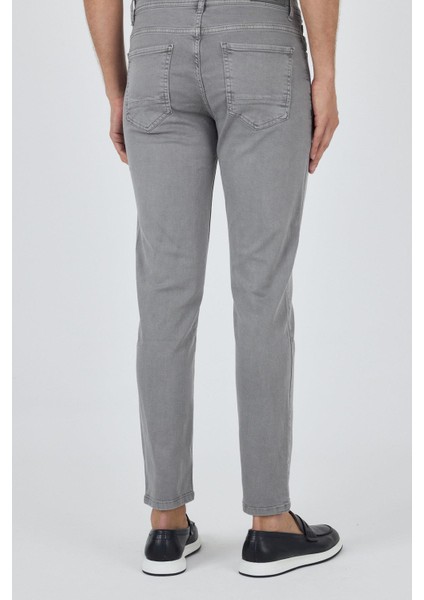 Gri Pamuklu 5 Cep Casual Slim Fit 5 Cep Pantolon 1003250318