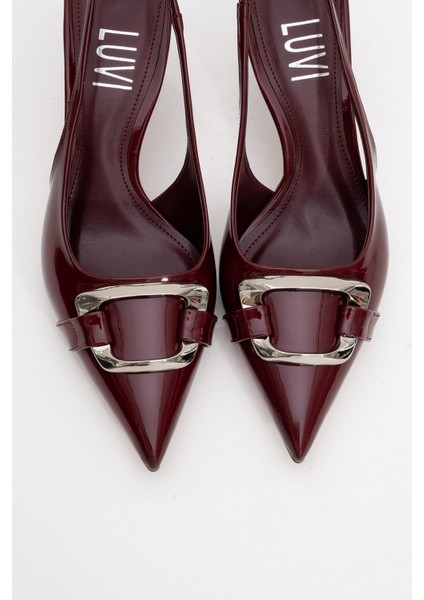 Lustre Siyah Rugan Tokalı Sivri Burun Kadın Topuklu Ayakkabı fiyatları