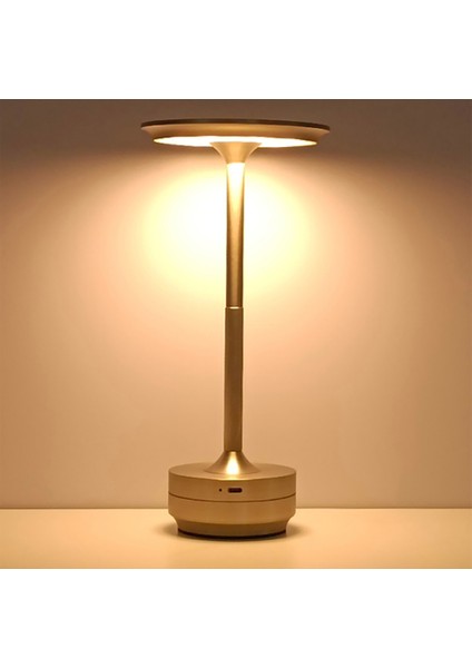 Kablosuz LED Masa Lambası Stern Abajur Alüminyum Gövde Dokunmatik Kontrol, 3 Renkli Işık, 2600MAH Şarjlı, Kesintisiz 6-8 Saat Kullanım, Modern Tasarım, Restoran ve Ev Için Atmosfer Aydınlatması