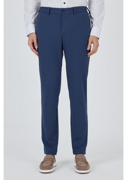 Lacivert Esnek Yandan Cepli Casual Slim Fit Jogger Pantolon 1003250162