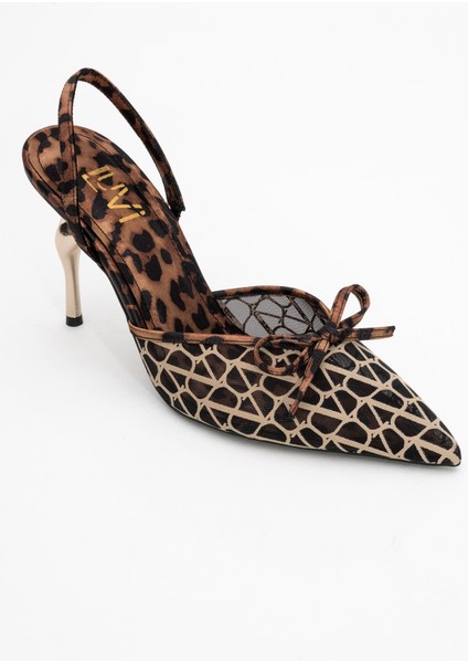 Peony Siyah Fileli Fiyonklu Sivri Burun Kadın Topuklu Ayakkabı modelleri