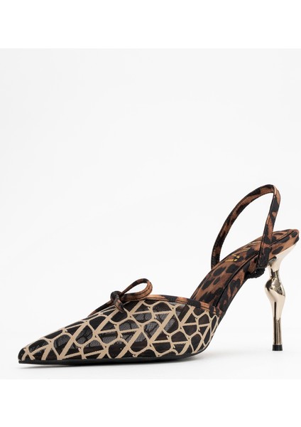 Peony Siyah Fileli Fiyonklu Sivri Burun Kadın Topuklu Ayakkabı fırsatları