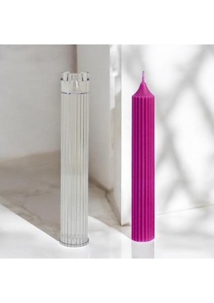 Mika Şeritli Şamdan Mum Kalıbı