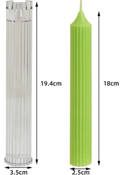 Mika Şeritli Şamdan Mum Kalıbı modelleri