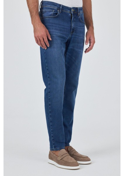 Lacivert Gabardin 5 Cep Düz Paça Casual Slim Fit Pamuklu Denim Pantolon 1023250156 modelleri