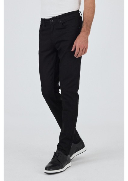 Siyah Gabardin 5 Cep Düz Paça Casual Slim Fit Pamuklu Denim Pantolon 1023250158 fırsatları