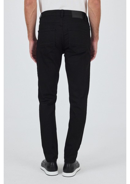Siyah Gabardin 5 Cep Düz Paça Casual Slim Fit Pamuklu Denim Pantolon 1023250158 indirimleri