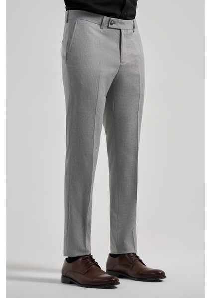 Gri Esnek Yandan Cepli Slim Fit Classic Pantolon 1003250160 modelleri