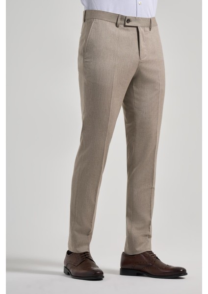 Bej Esnek Yandan Cepli Slim Fit Classic Pantolon 1003250160 modelleri
