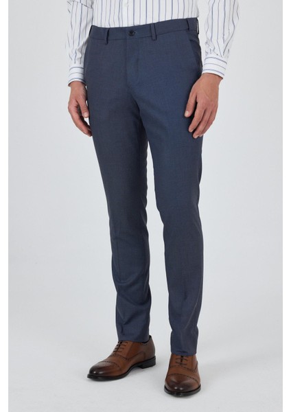 Mavi Filafil Yan Cep Açık Paça Slim Fit Ayarlanabilir Kemer Pantolon 1003250123