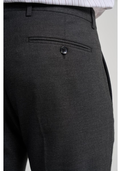 Siyah Esnek Yandan Cepli Slim Fit Classic Pantolon 1003250160