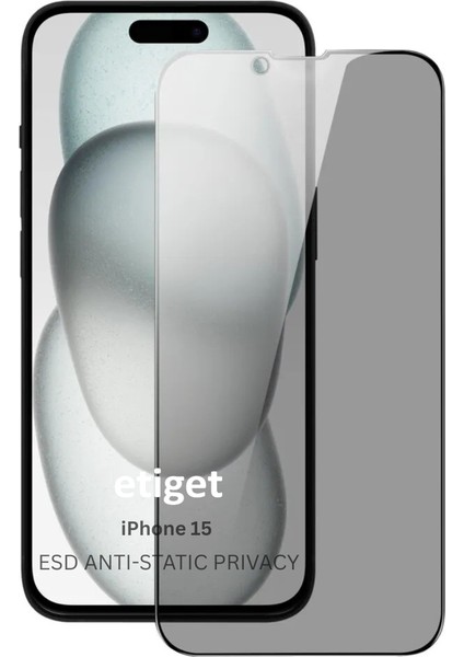 iPhone 15 ”ESD ANTI-STATIC” Gizli Hayalet Cam Ekran Koruyucu