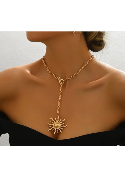 Gold Altın Kaplama Kadın Güneş Kolye fiyatları