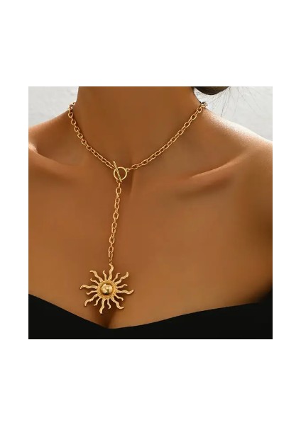 Gold Altın Kaplama Kadın Güneş Kolye fırsatları