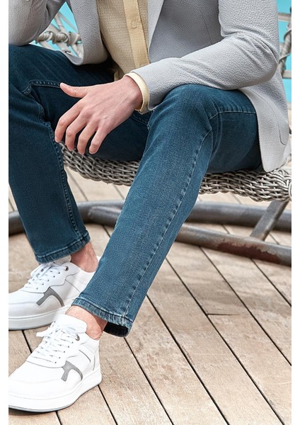 Koyu Haki Gabardin 5 Cepli Slim Fit Dar Kesim Casual Denim Jean Kot Pantolon 1023240150