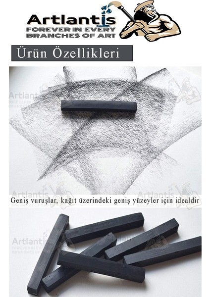 Sıkıştırılmış Kömür Füzen Seti 1 Paket Kohinoor 2b 4b 6b Siyah Kare Press Kömür Füzen Yassı Çizim Gölgelendirme Grafit modelleri