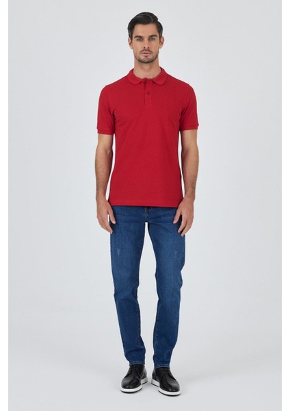 Açık Kırmızı Polo Yaka Kısa Kol Cepsiz Slim Fit Classic Pamuklu Tişört 1011250177 fiyatları