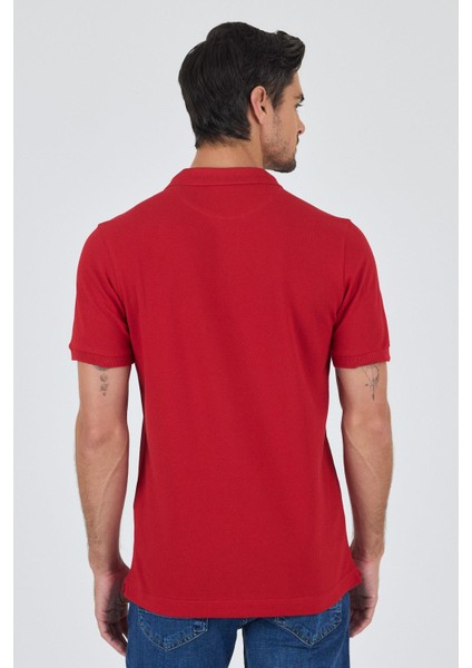 Açık Kırmızı Polo Yaka Kısa Kol Cepsiz Slim Fit Classic Pamuklu Tişört 1011250177 indirimleri
