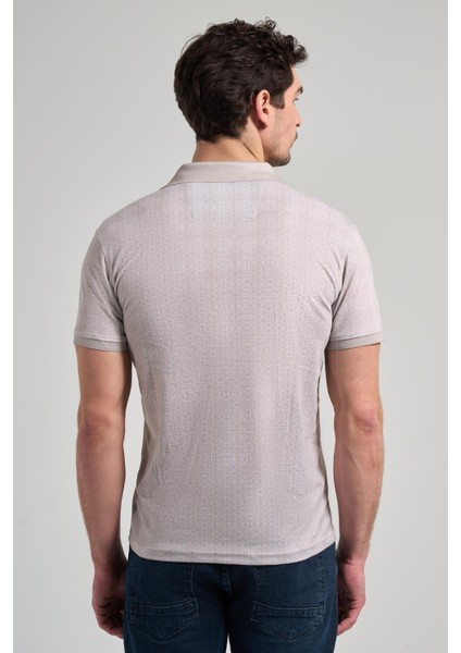 Koyu Bej Kısa Kol Baskılı Pike Polo Yaka Cepsiz Esnek Casual Slim Fit Tişört 1011250150 indirimleri