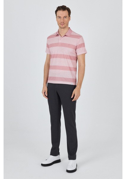 Kısa Kol Desenli Pike Polo Yaka Cepsiz Slim Fit Tişört 1011250128 fiyatları