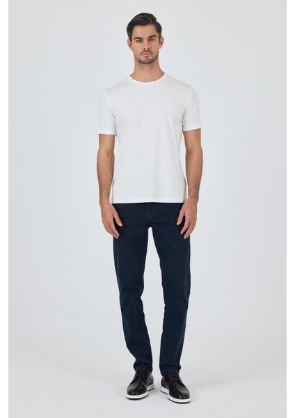 Beyaz Kısa Kol Bisiklet Yaka Cepsiz Pamuklu Casual Slim Fit Tişört 1011250165 fiyatları