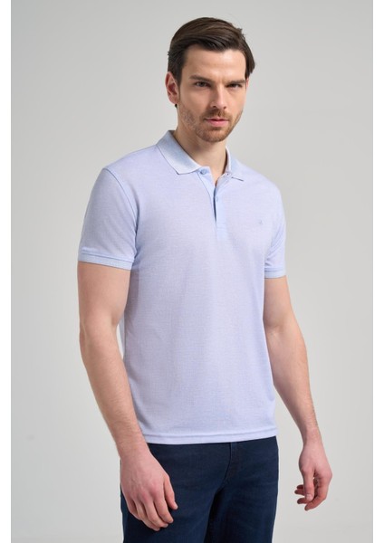 Koyu Mavi Kısa Kol Baskılı Pike Polo Yaka Cepsiz Esnek Casual Slim Fit Tişört 1011250151 modelleri