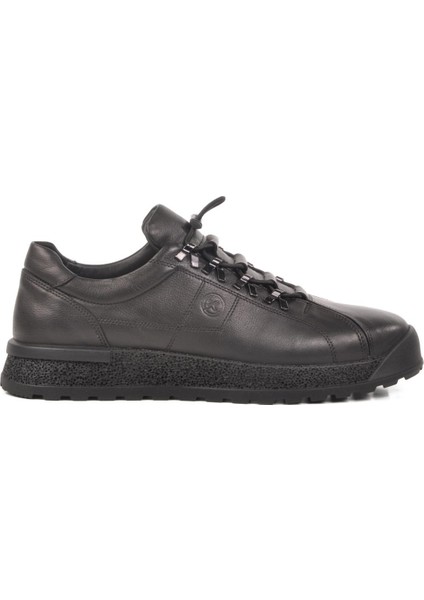 3K1820 Siyah Hakiki Deri Erkek Sneaker modelleri