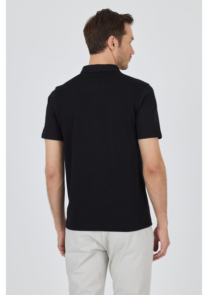 Siyah Kısa Kol Düz Suprem Polo Yaka Cepsiz Pamuklu Casual Slim Fit Tişört 1011250164_001 indirimleri