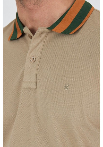 Bej Kısa Kol Düz Pike Polo Yaka Cepsiz Pamuk Casual Slim Fit Tişört 1011250103_591 fırsatları