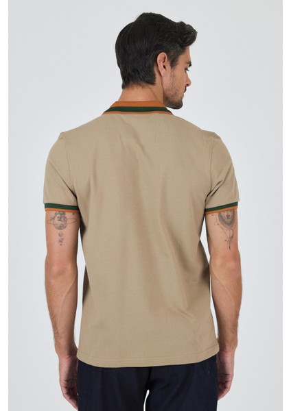 Bej Kısa Kol Düz Pike Polo Yaka Cepsiz Pamuk Casual Slim Fit Tişört 1011250103_591 indirimleri