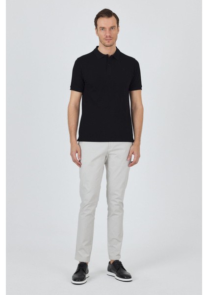 Siyah Polo Yaka Kısa Kol Cepsiz Slim Fit Classic Pamuklu Tişört 1011250177 fiyatları