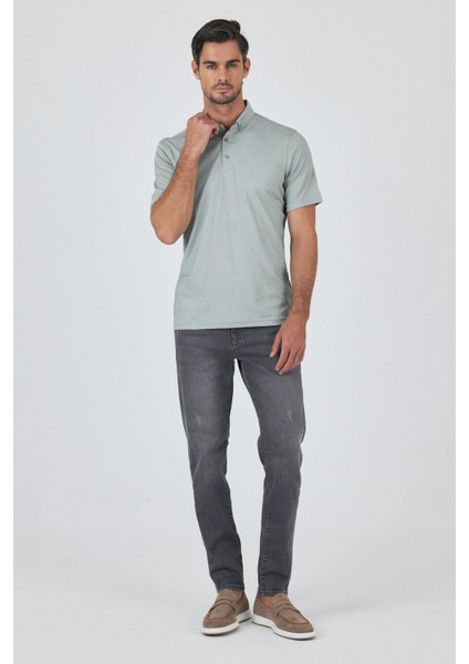 A.yeşil Kısa Kol Düz Suprem Polo Yaka Cepsiz Pamuklu Casual Slim Fit Tişört 1011250160_607 fiyatları