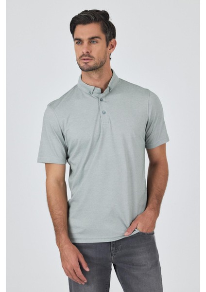 A.yeşil Kısa Kol Düz Suprem Polo Yaka Cepsiz Pamuklu Casual Slim Fit Tişört 1011250160_607 modelleri