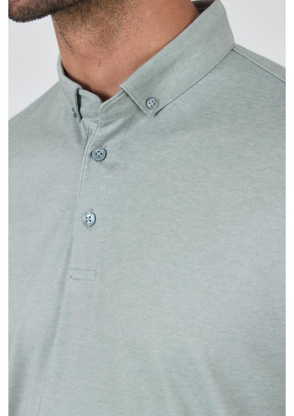 A.yeşil Kısa Kol Düz Suprem Polo Yaka Cepsiz Pamuklu Casual Slim Fit Tişört 1011250160_607 fırsatları