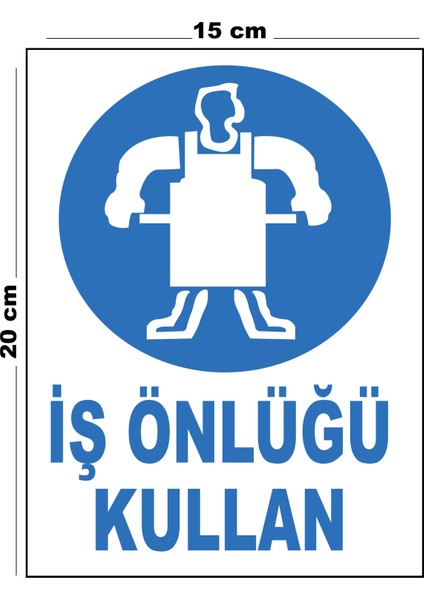 Metal Iş Önlüğü Kullan 15CM x 20CM Uyarı Levhası Yönlendirme Tabelası