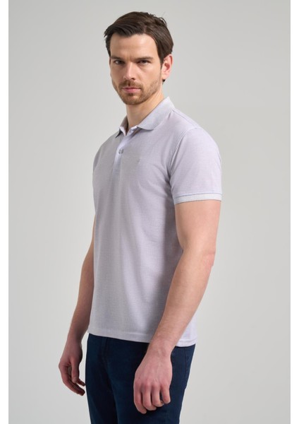 Gri Kısa Kol Baskılı Pike Polo Yaka Cepsiz Esnek Casual Slim Fit Tişört 1011250151 modelleri