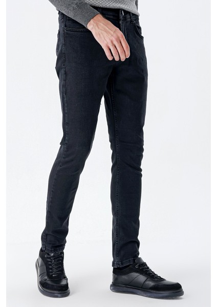 Siyah Gabardin Likralı 5 Cep Slim Fit Dar Kesim Casual Denim Pantolon 1023235161 fiyatları