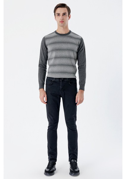 Siyah Gabardin Likralı 5 Cep Slim Fit Dar Kesim Casual Denim Pantolon 1023235161 modelleri
