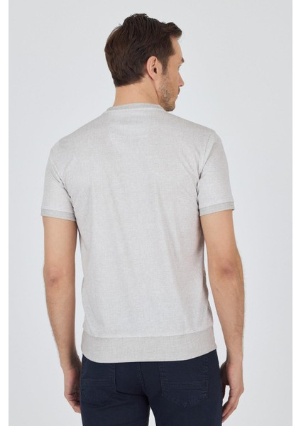Kısa Kol Baskılı Interlok Bisiklet Yaka Cepsiz Pamuklu Slim Fit Tişört 1011250124 indirimleri