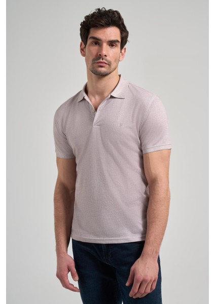 Koyu Bej Kısa Kol Baskılı Pike Polo Yaka Cepsiz Esnek Casual Slim Fit Tişört 1011250151 modelleri
