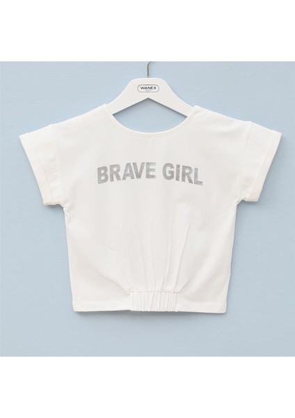 Kız Çocuk Kısa Kol Yazlık Tişört - (9 Yaş-14 Yaş) - 32070 - Vanilya