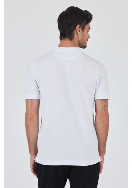 Beyaz Polo Yaka Kısa Kol Cepsiz Slim Fit Classic Pamuklu Tişört 1011250177 indirimleri