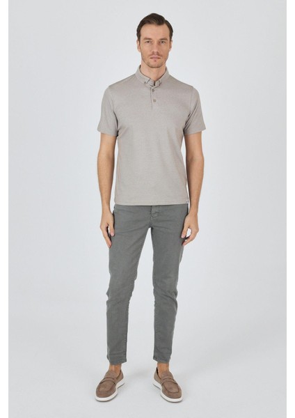 Bej Kısa Kol Düz Suprem Polo Yaka Cepsiz Pamuklu Casual Slim Fit Tişört 1011250160_605 fiyatları