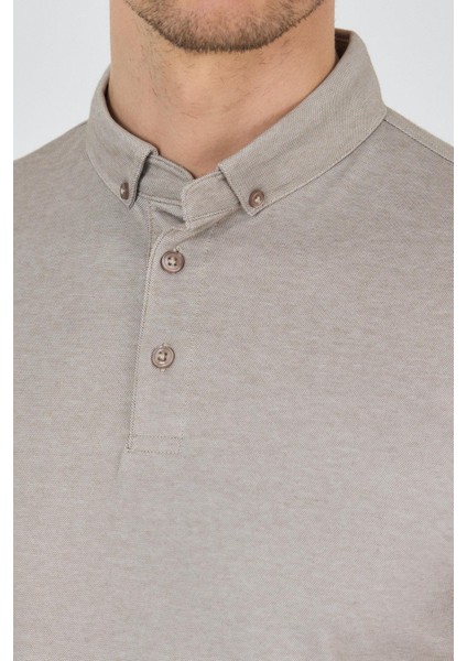 Bej Kısa Kol Düz Suprem Polo Yaka Cepsiz Pamuklu Casual Slim Fit Tişört 1011250160_605 fırsatları