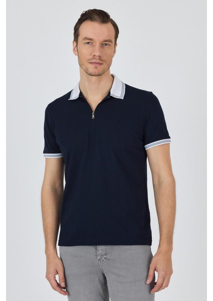 Kısa Kol Düz Pike Polo Yaka Cepsiz Pamuk Slim Fit Tişört 1011250130