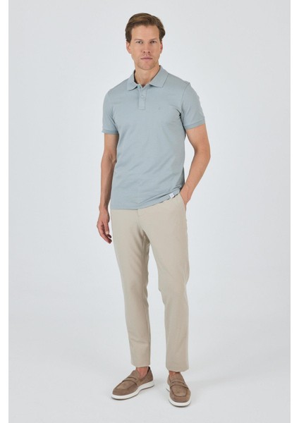 Buz Mavi Kısa Kol Düz Pike Polo Yaka Cepsiz Pamuk Casual Slim Fit Tişört 1011250157_350 modelleri