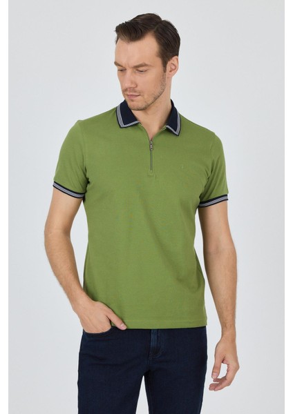 Kısa Kol Düz Pike Polo Yaka Cepsiz %100 Pamuk Slim Fit Tişört 1011250130