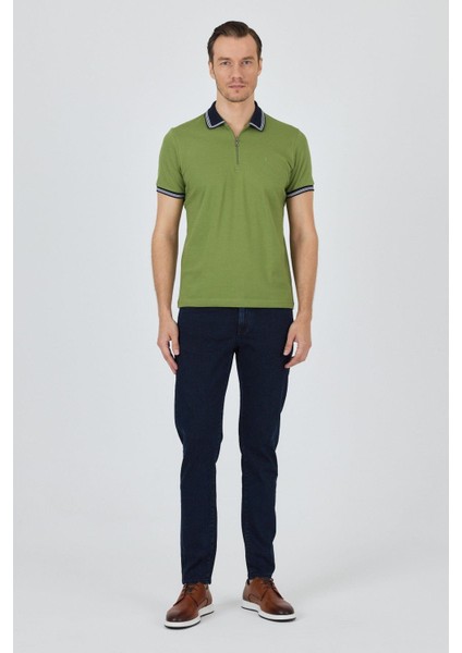 Kısa Kol Düz Pike Polo Yaka Cepsiz %100 Pamuk Slim Fit Tişört 1011250130